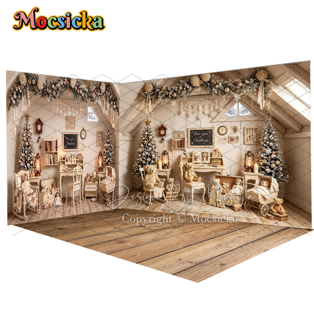 Mocsicka Vintage Attic Christm - Toys Background For Kids avis et prix
