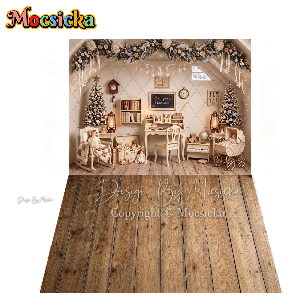 Mocsicka Vintage Attic Christm - Toys Background For Kids avis et prix